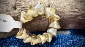 Vintage Czech Glass Bead Strand - Bell Flowers - 9mm x 7mm