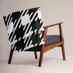 Vintage Houndstooth Faux Fur Throw Blanket