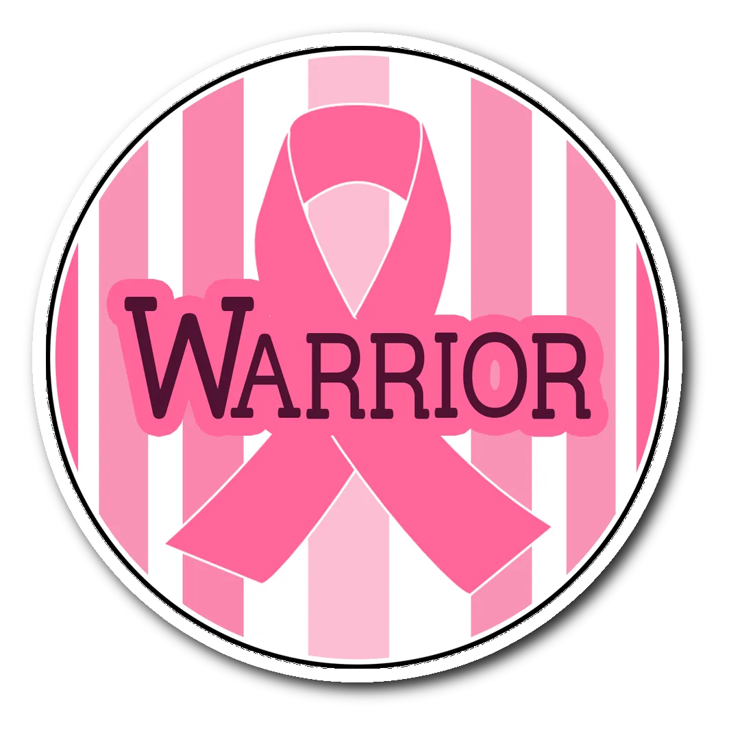 Warrior- Pink Ribbon Circle Sticker