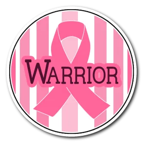 Warrior- Pink Ribbon Circle Sticker