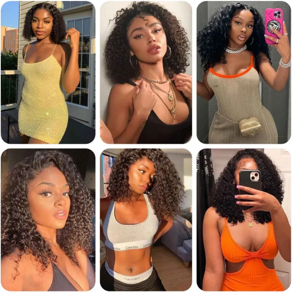 water Wave Bob Glueless Preplucked Human Wigs