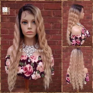 Wavy Lace Front Wig, Wavy Wig, Ombre Blonde Wig, Blonde Wig,  Glory Tress, Wigs, Wig, New Arrival // YOU'RE BRILLIANT