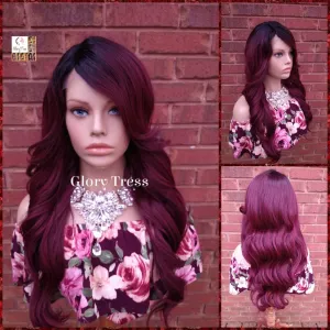 Wavy Wig, Full Cap Wig, Burgundy Wig, Glory Tress, Lace Part Wig, African American Wig, ON SALE //GRACIOUS