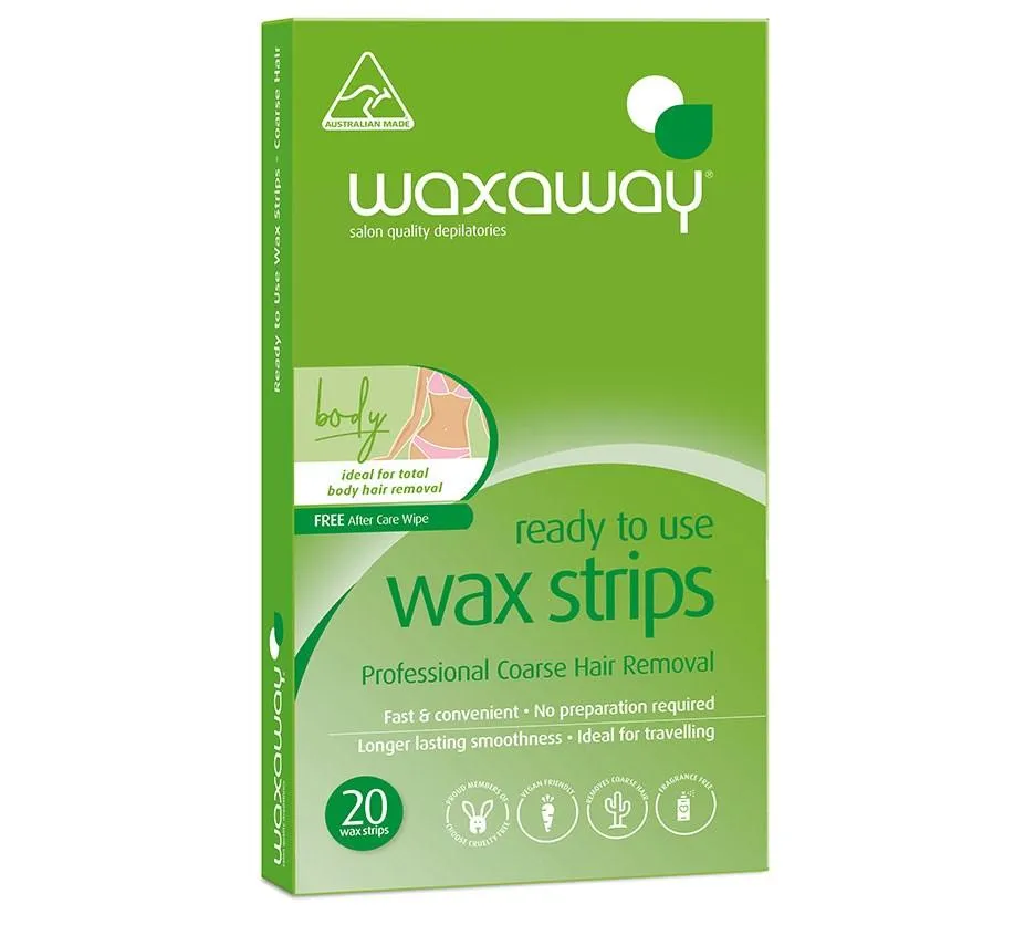 Waxaway Ready To Use Body Strips - 20 Pack