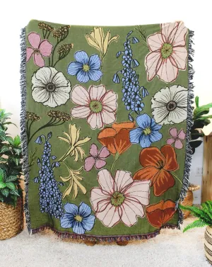 Wild Flowers Tapestry Blanket