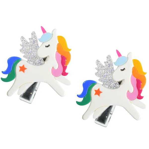 Winged Unicorn Alligator Clips