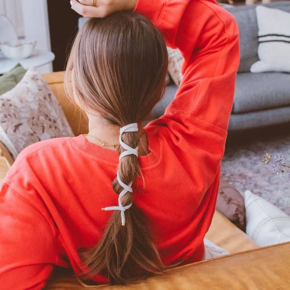 Wire Leather Ponytail Wrap: Black
