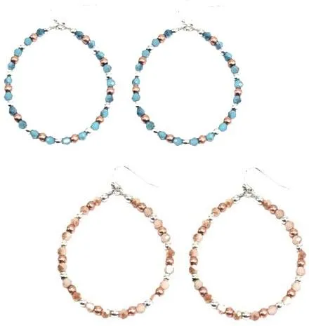 WYO-Horse Beaded Boho Loop Earrings