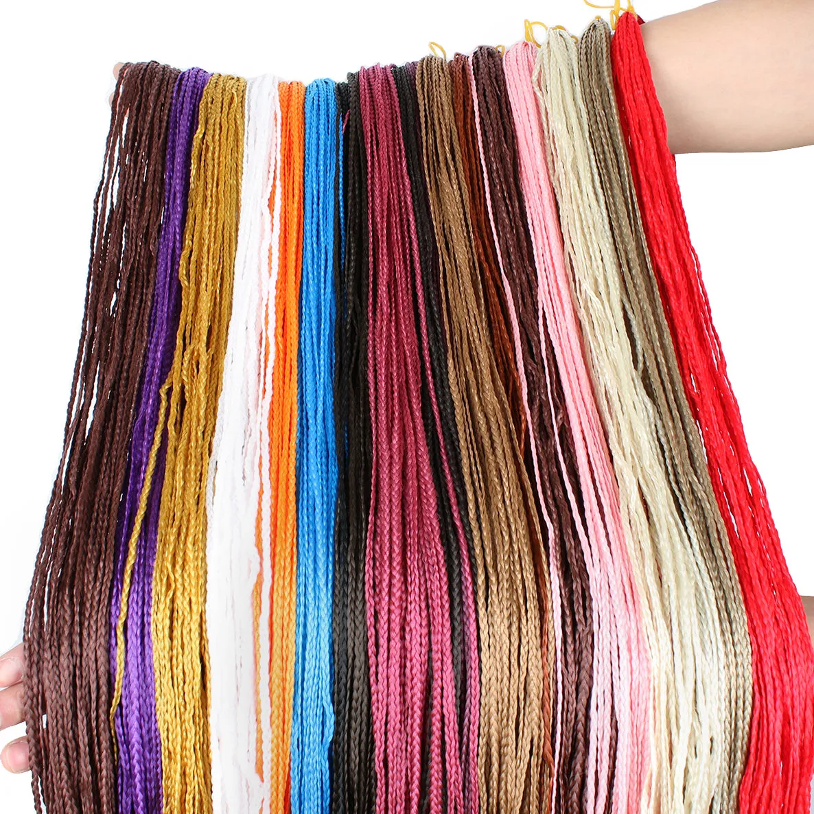 Xtrend Synthetic Colorful Hair Crochet Braids Hair zizi Box Braids Hair Extension Rainbow Hair 28strand/pac
