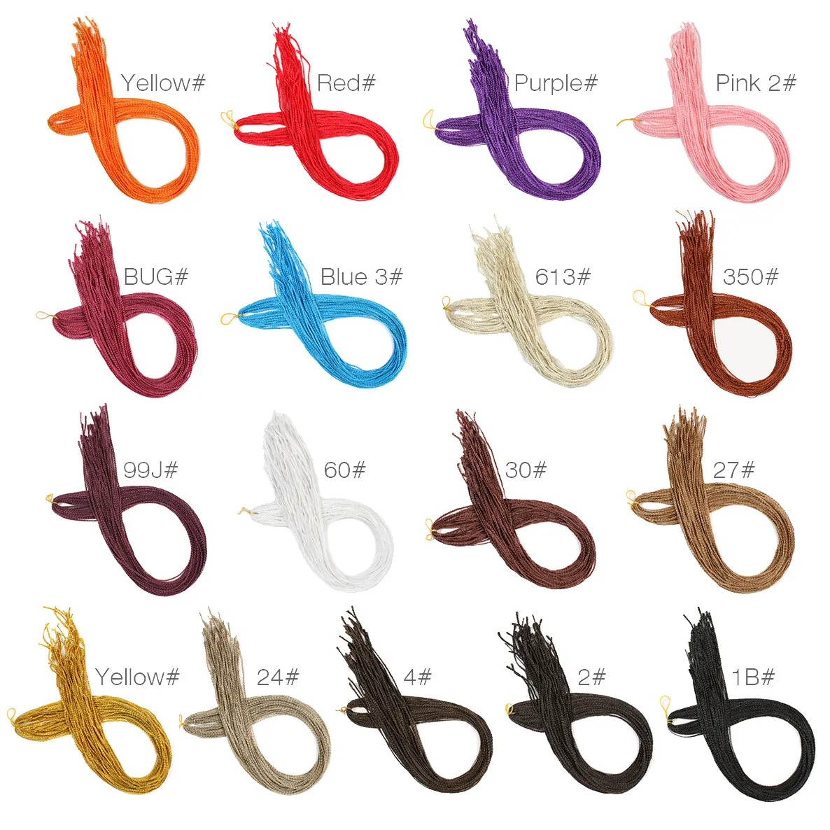 Xtrend Synthetic Colorful Hair Crochet Braids Hair zizi Box Braids Hair Extension Rainbow Hair 28strand/pac